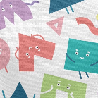 Brightly Colored Smiley Shapes Pongee