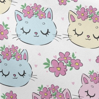 Cat With Closed Eyes And Wreat Pongee