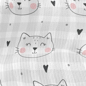 Smiling Cat With Simple Lines Stretch Jersey