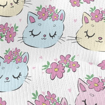 Cat With Closed Eyes And Wreat Stretch Jersey