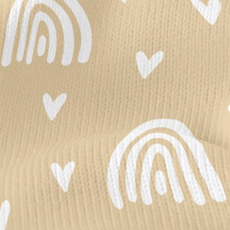 White Rainbow And Love Heart Stretch Jersey
