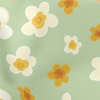 Vector Beautiful Flowers Lightweight Cotton Poplin