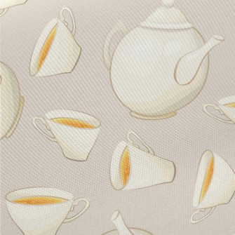 Hand Painted Porcelain Teapot  Midweight Cotton Poplin