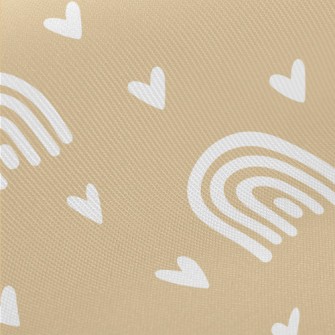 White Rainbow And Love Heart Midweight Cotton Poplin