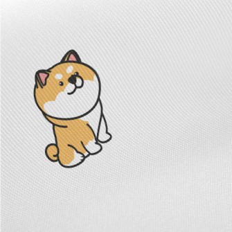 Cute Round Shiba Inu Midweight Cotton Poplin