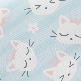 Cat Wearing A Pink Crown Midweight Cotton Poplin
