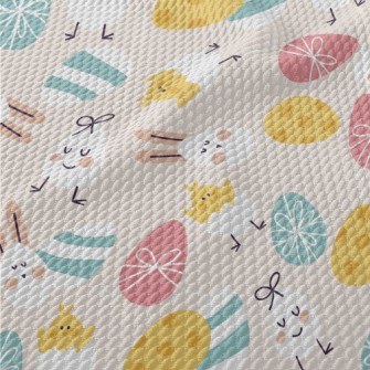Round Cute Easter Graphics Birdseye Piqué