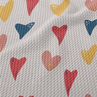 Decorative Love Hearts Birdseye Piqué