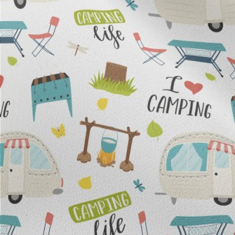 Happy Travel Camping Graphics Chiffon