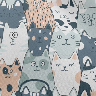 Cute Cats In Different Shapes Chiffon