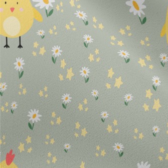 Giant Yellow Chick And Flowers Chiffon