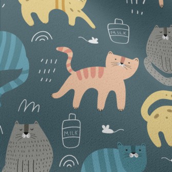 Color Block Cute Cat Chiffon