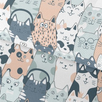 Cute Cats In Different Shapes Waterproof Oxford