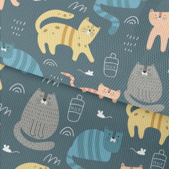 Color Block Cute Cat Waterproof Oxford