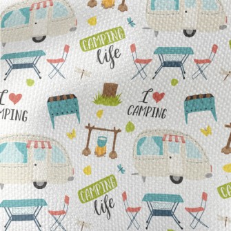 Happy Travel Camping Graphics Waterproof Canvas