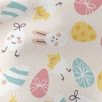 Round Cute Easter Graphics Waterproof Canvas