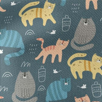 Color Block Cute Cat Waterproof Canvas