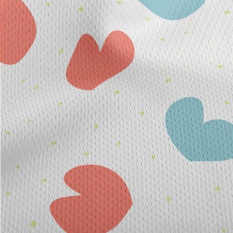 Red And Blue Love Heart Athletic Mesh Flat Back