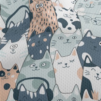 Cute Cats In Different Shapes Athletic Mesh Flat Back