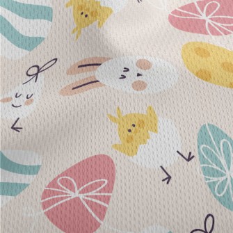 Round Cute Easter Graphics Athletic Mesh Flat Back