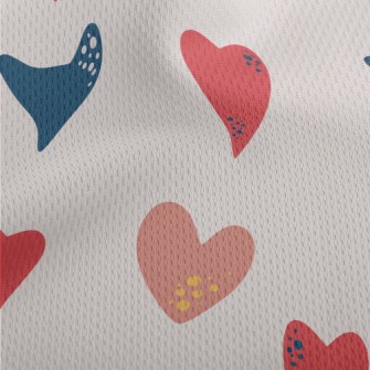 Decorative Love Hearts Athletic Mesh Flat Back