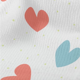 Red And Blue Love Heart Terry