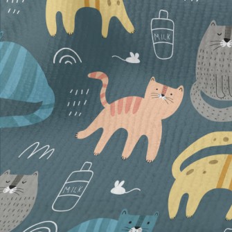 Color Block Cute Cat Terry