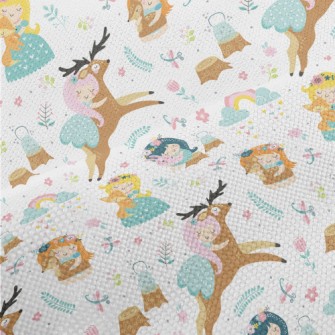 Girls Holding Animals Performance Linen