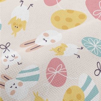 Round Cute Easter Graphics Performance Linen