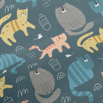 Color Block Cute Cat Performance Linen