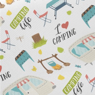 Happy Travel Camping Graphics Twill