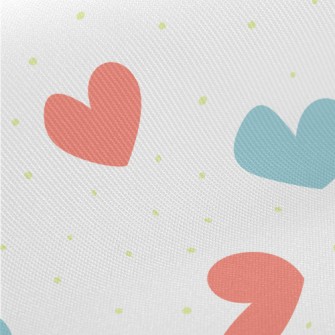 Red And Blue Love Heart Twill