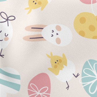 Round Cute Easter Graphics Stretch Ponte