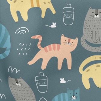 Color Block Cute Cat Stretch Ponte