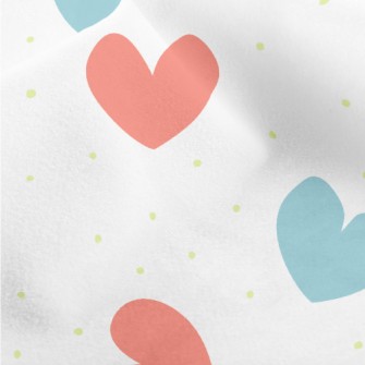 Red And Blue Love Heart Micro Fleece