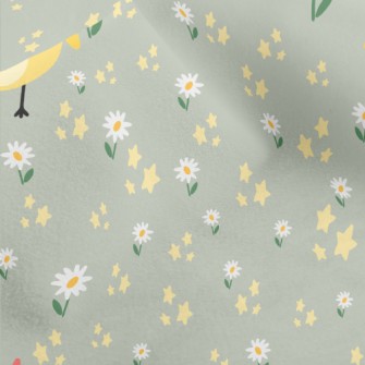 Giant Yellow Chick And Flowers Micro Fleece