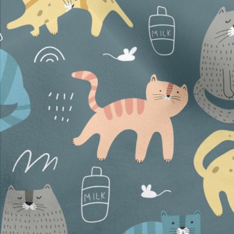 Color Block Cute Cat Micro Fleece