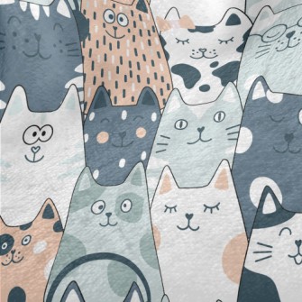 Cute Cats In Different Shapes Minky
