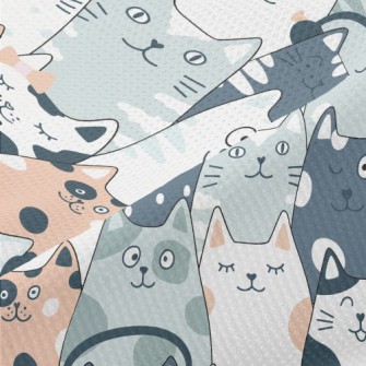 Cute Cats In Different Shapes Piqué