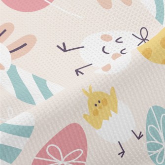 Round Cute Easter Graphics Piqué