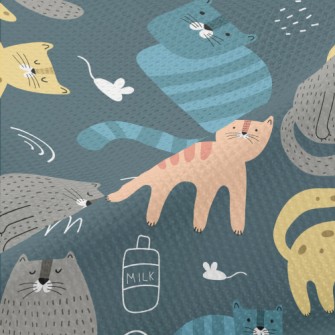 Color Block Cute Cat Piqué