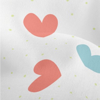 Red And Blue Love Heart Lightweight Performance Linen