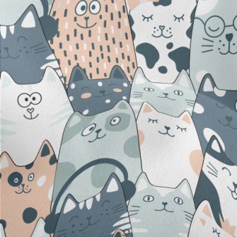 Cute Cats In Different Shapes Lightweight Performance Linen