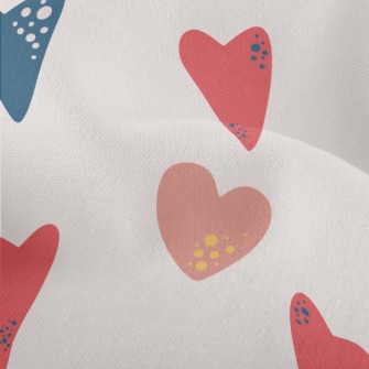 Decorative Love Hearts Lightweight Performance Linen