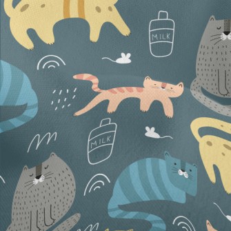 Color Block Cute Cat Lightweight Performance Linen