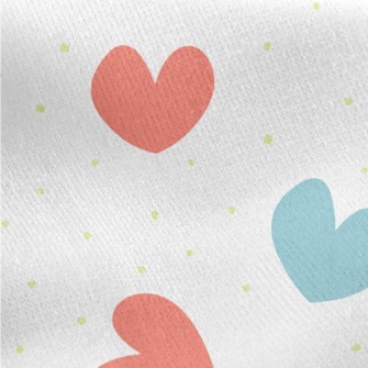 Red And Blue Love Heart Jersey Backed Fleece