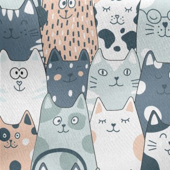 Cute Cats In Different Shapes Jersey Backed Fleece