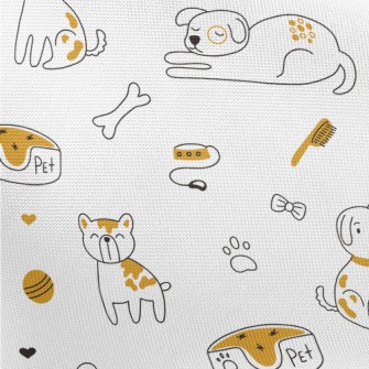 Simple Line Dog Pongee