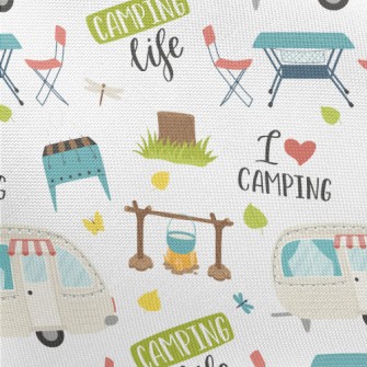 Happy Travel Camping Graphics Pongee