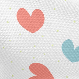 Red And Blue Love Heart Pongee